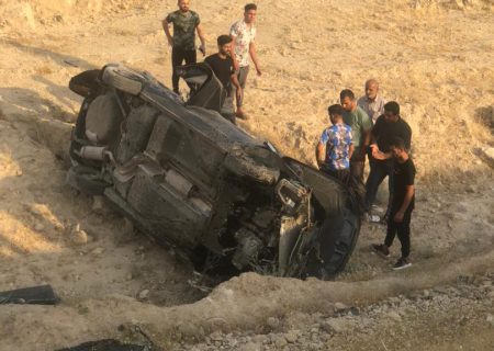 واژگون شدن خودروی دنا در جاده باغملک به هفتکل ۲ زخمی به جای گذاشت